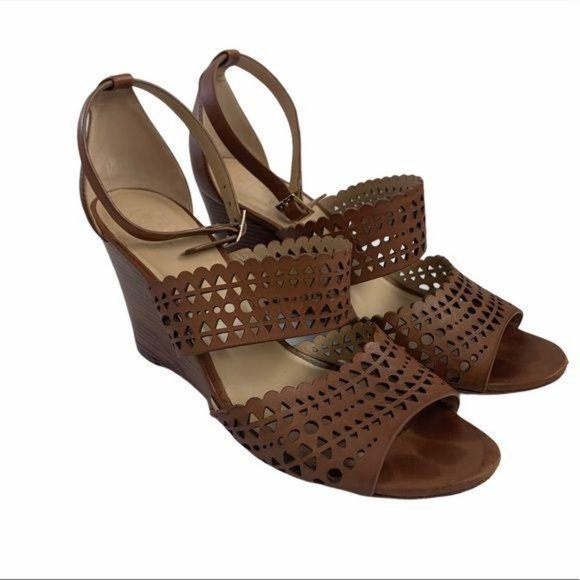 Tory Burch Perforated Gladiator Wedge Sandal 8.5 - Picture 13 of 13